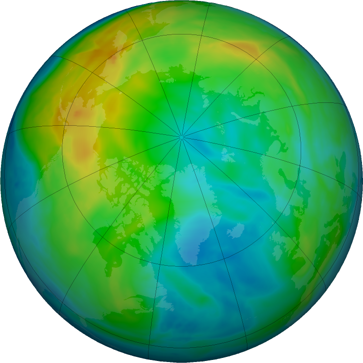 Arctic ozone map for 27 November 2021